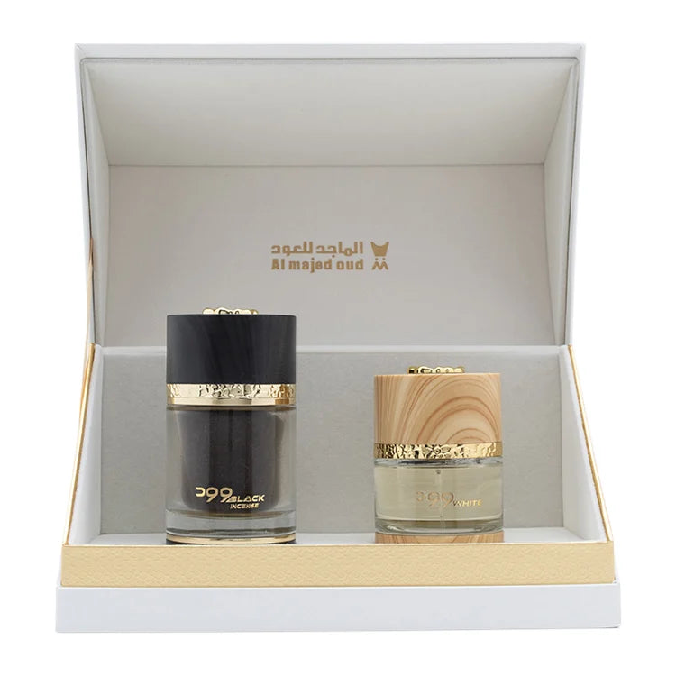Wood White Perfume Set 75ml and Wood Black Incense Incense - 45g