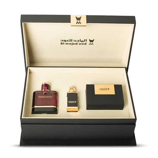 Black Leather Gift Box (Prestige Ruby - Leather Oil 3ml - Oud No. 5 28g)