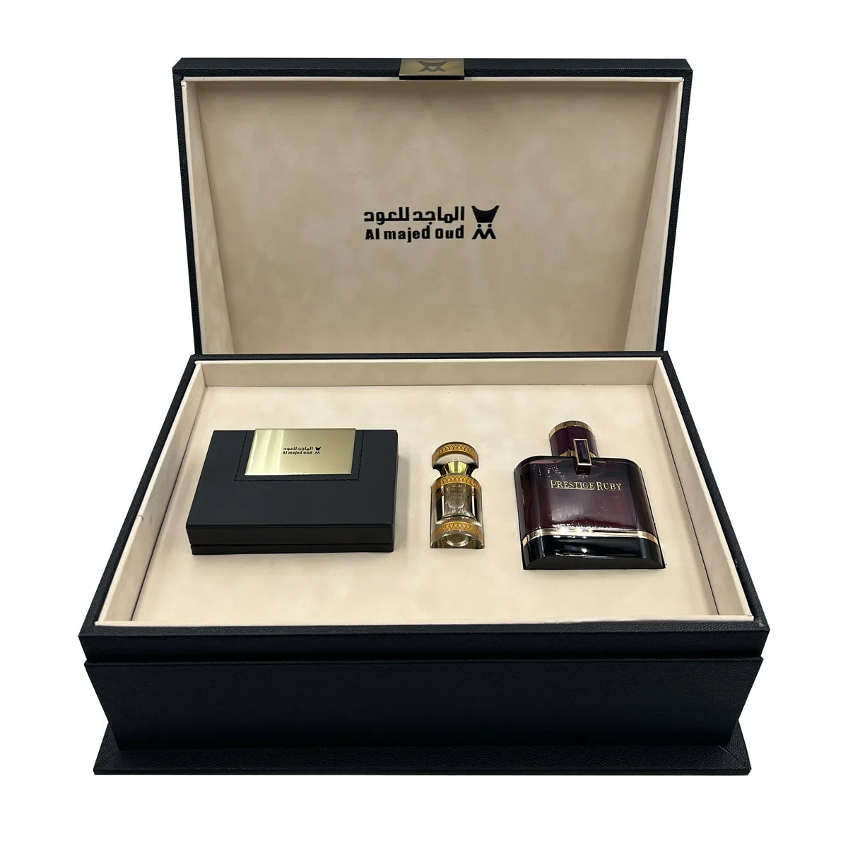 Black Gift Box (Prestige Ruby - Leather Oil 3ml - Oud 28g)