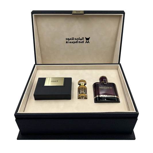 Black Gift Box (Prestige Ruby - Leather Oil 3ml - Oud 28g)