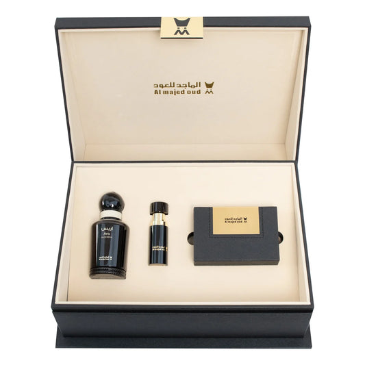Leather Gift Box (Sweet Oud Oil 3ml - Oud Ounce - Aris Classic Perfume) Crystal Maani