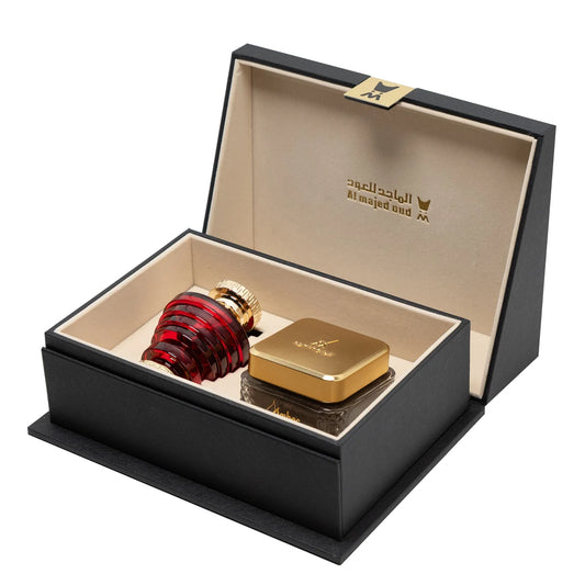 Ranan VIP Red Perfume Set - 100 ml and Amber Incense Incense - 50 g - Black