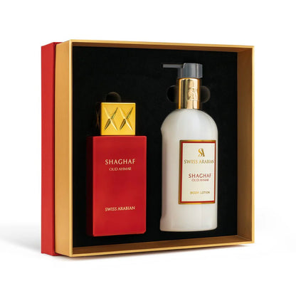 SHAGHAF OUD AHMAR EDP + BODY LOTION GIFT SET
