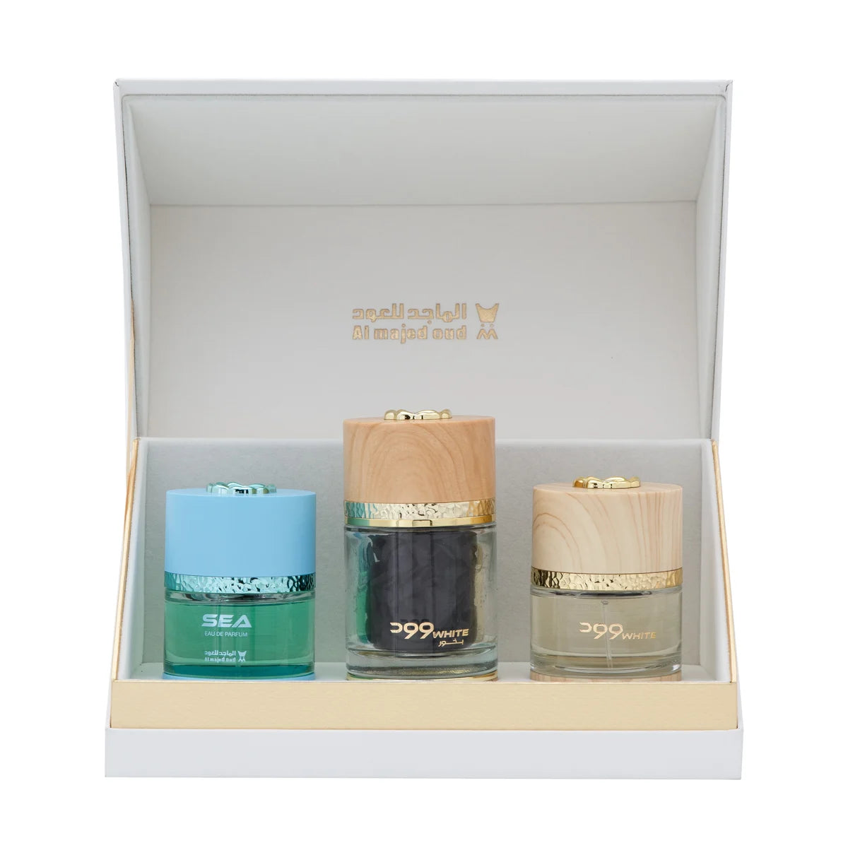 Wood White Perfume Set 75ml, Wood White Incense 35g, and C Perfume 75ml